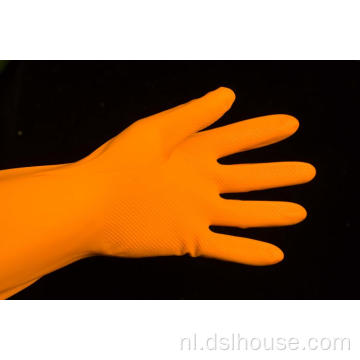 oranje kleur latex huishoudhandschoen / rubberen handschoen voor meerdere doeleinden